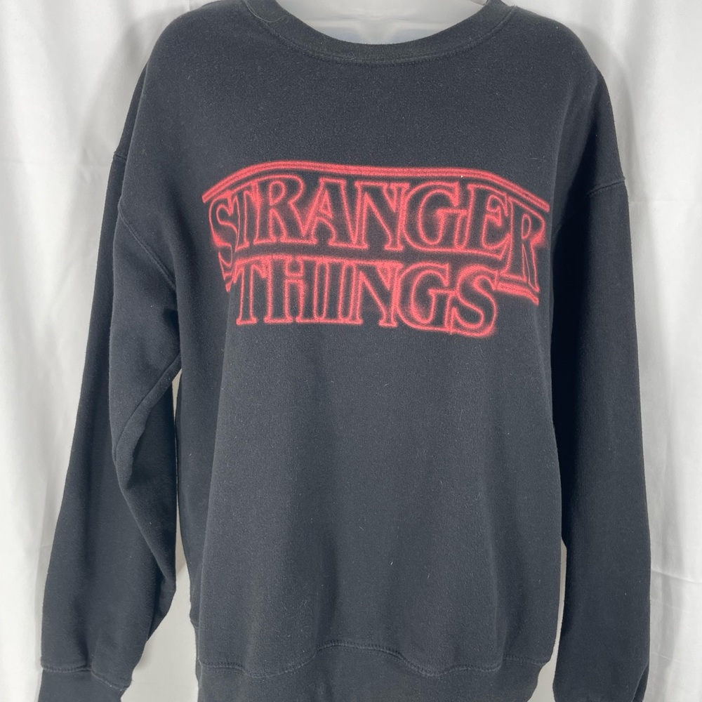 Stranger Things Black Graphic Print Long Sleeve Sweatshirt.